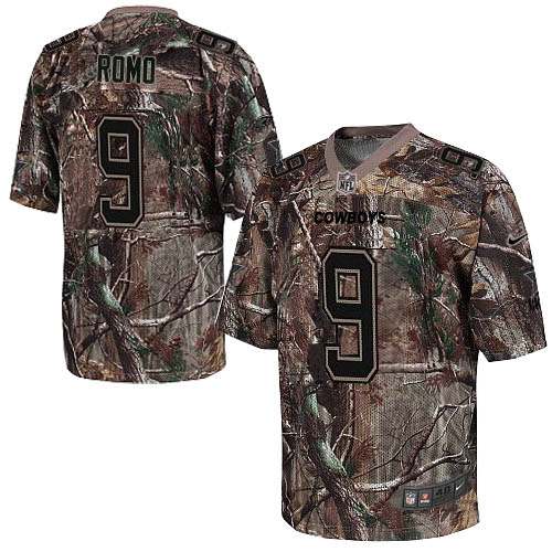 Men's Limited Tony Romo Nike Jersey Camo - #9 Realtree NFL Dallas Cowboys